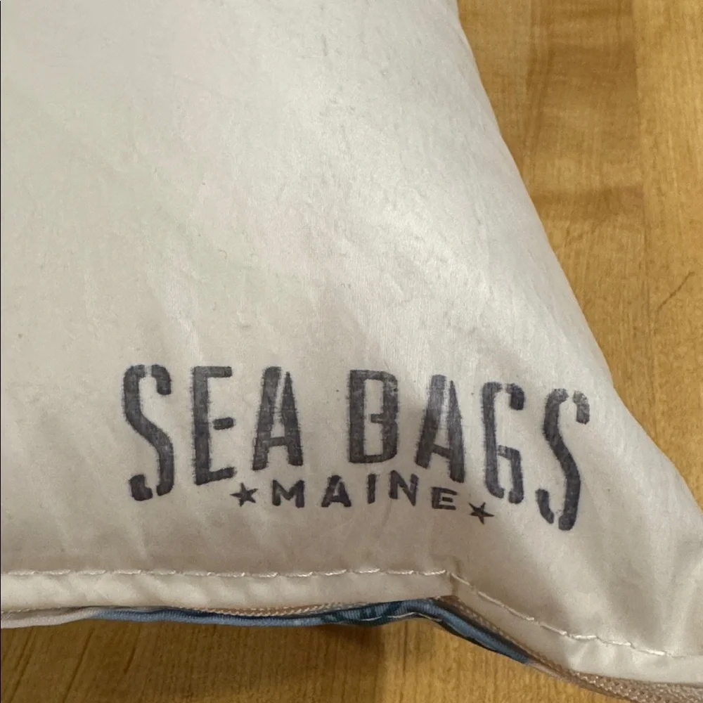 NWT SEA BAGS OF MAINE Winter Sports Pillow. Recycled sail cloth. Sporty fun!